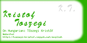 kristof toszegi business card